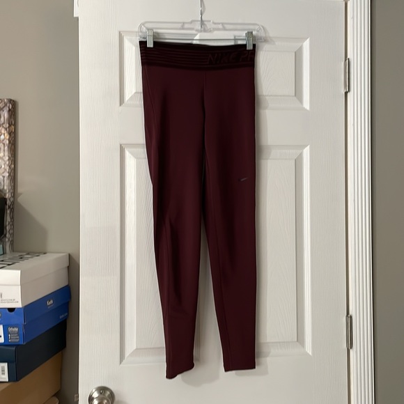 Nike Dri-fit burgundy crush running tights leggings size s - Picture 4 of 8
